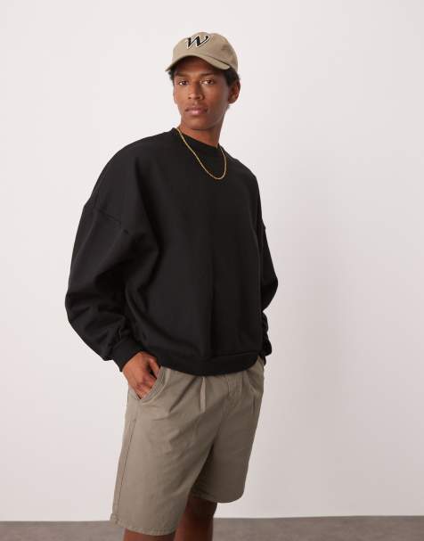 ASOS DESIGN - Premium - Sort ekstremt oversized sweatshirt i kraftigt stof på 400 gsm - view 1