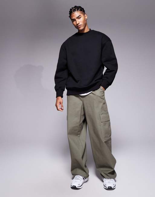 ASOS DESIGN - Premium - Sort oversized longline-sweatshirt i kraftigt stof på 400 gsm, 2 af 5