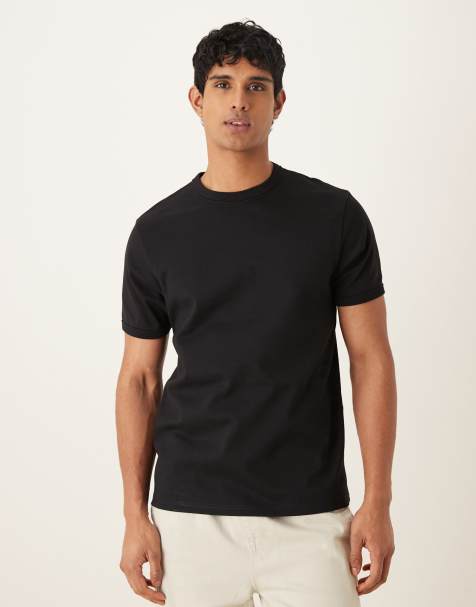 ASOS DESIGN - Premium - Sort T-shirt med interlock-sømme i regular fit - view 1