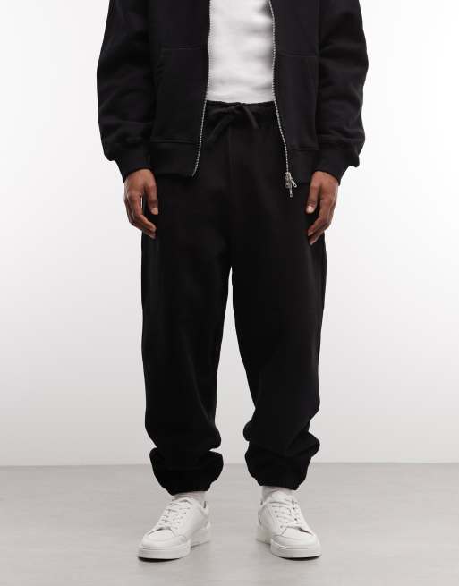 ASOS DESIGN - Premium - Sorte afslappede joggingbukser i kraftigt stof på 400 gsm   , 2 af 5