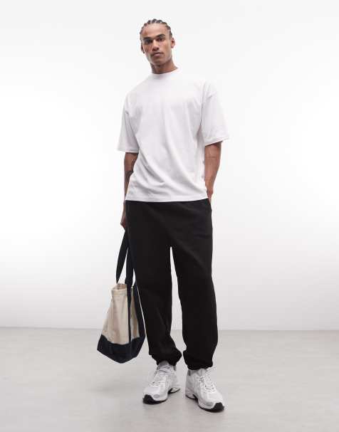 ASOS DESIGN - Premium - Sorte afslappede joggingbukser på 400 gsm - view 1