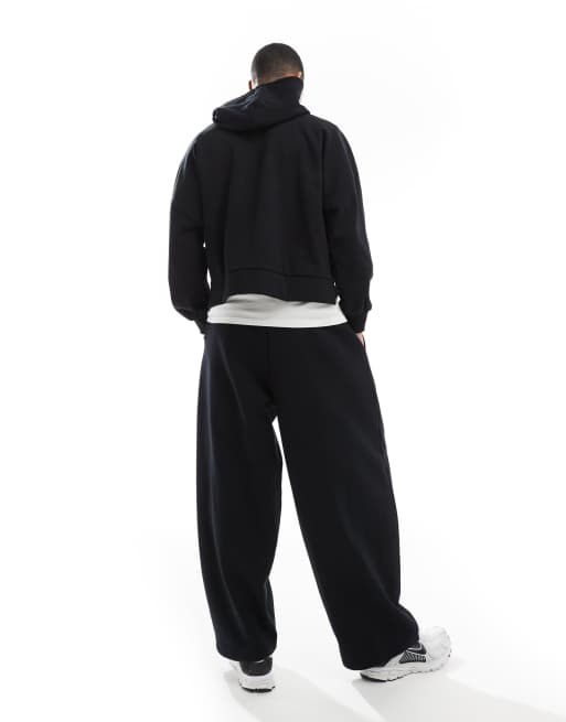 ASOS DESIGN - Premium - Sorte løstsiddende joggingbukser i kraftigt materiale med syningsdetalje - Del af sæt, 4 af 5