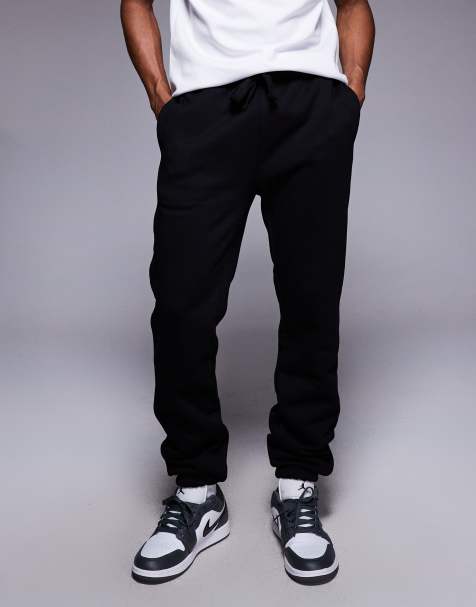 ASOS DESIGN - Premium - Sorte Slim Fit-joggingbukser i kraftigt stof på 400 gsm - view 1