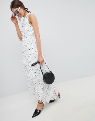 white polka dot dress asos