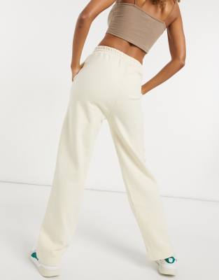 white straight leg sweatpants