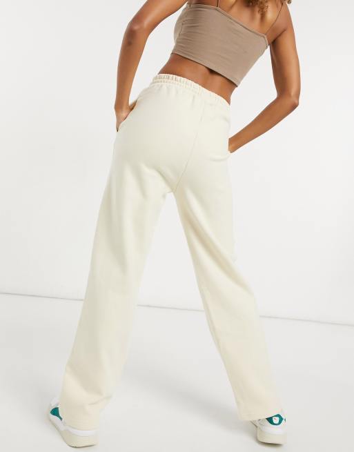 ASOS DESIGN supersoft straight leg sweatpants in ivory - ShopStyle Pants