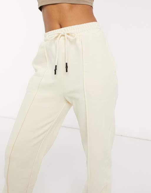 Wide-leg joggers · Cream · Dressy