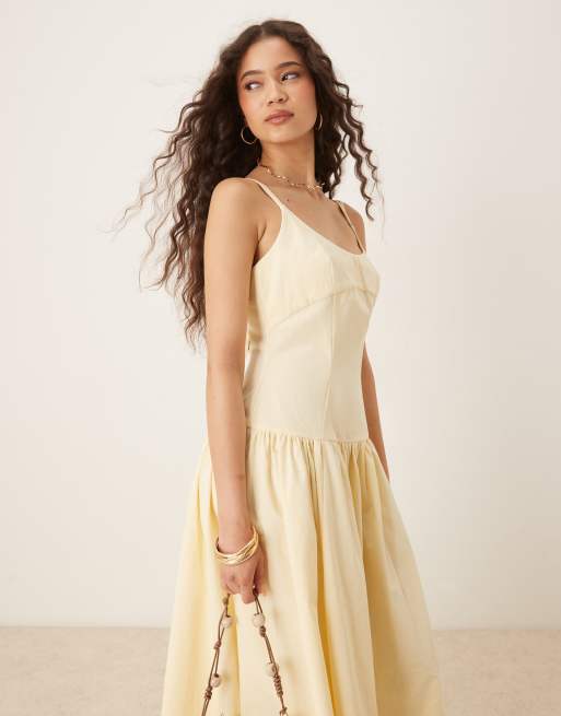 sachin and babi light blue dress MAKE YOU MINI DROPPED WAIST MIDI DRESS – AKIRA main image 1