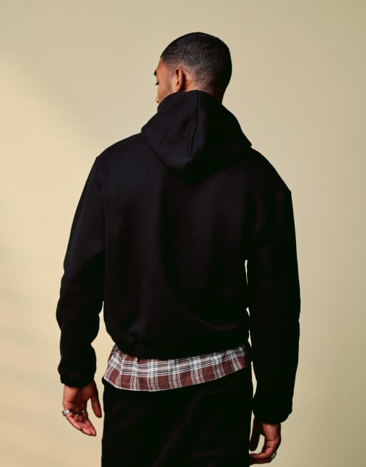 ASOS DESIGN premium super heavyweight boxy oversized hoodie 650gsm in black, 3 of 4