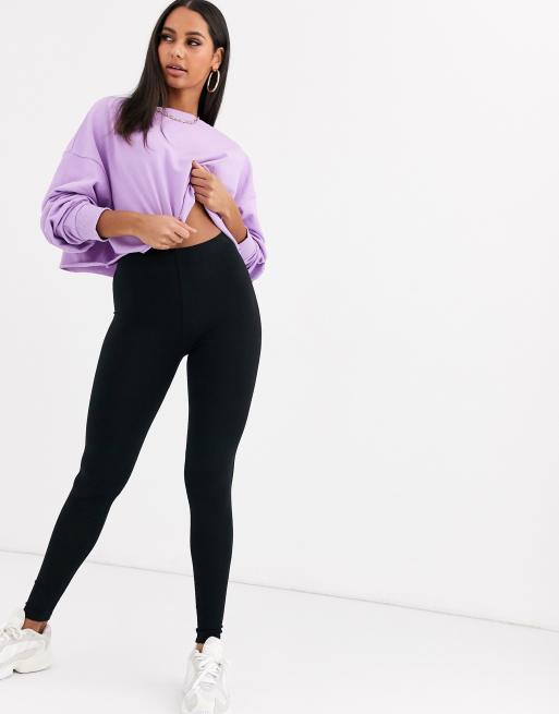 ASOS DESIGN premium supersoft leggings in cotton modal in black