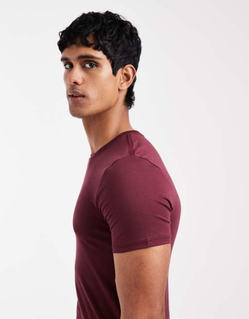 ASOS DESIGN Premium SUPIMA® Cotton muscle fit t-shirt in burgundy, 4 of 5