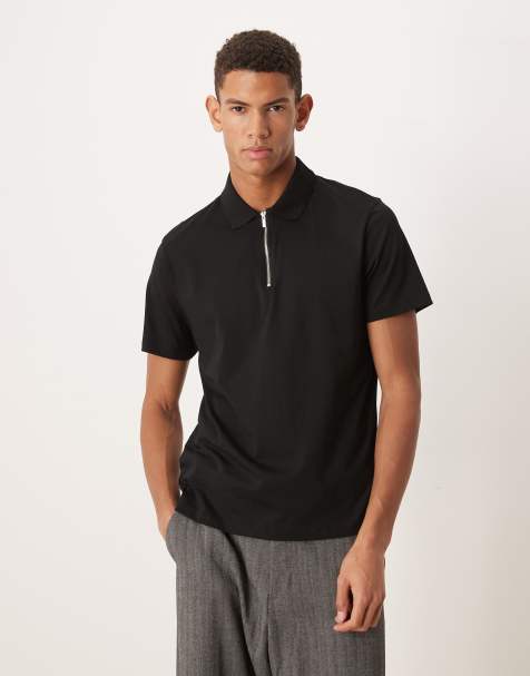 ASOS DESIGN Premium SUPIMA® Cotton polo shirt in black​ - view 1