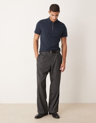 Asos Design Premium Supima® Cotton Polo Shirt In Blue