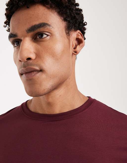ASOS DESIGN Premium SUPIMA Cotton regular fit long sleeve t-shirt in burgundy, 5 of 5