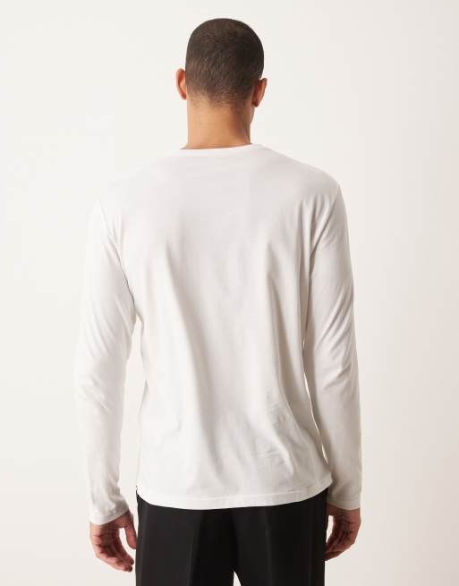 ASOS DESIGN Premium SUPIMA cotton regular fit long sleeve t-shirt in white, 3 of 5