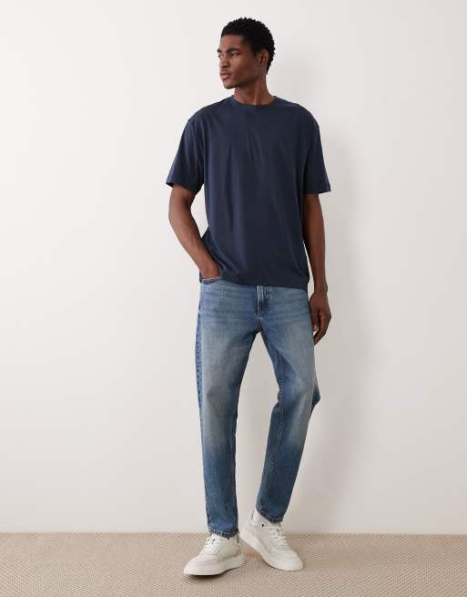 ASOS DESIGN Premium SUPIMA® Cotton relaxed t-shirt in navy, 2 of 5