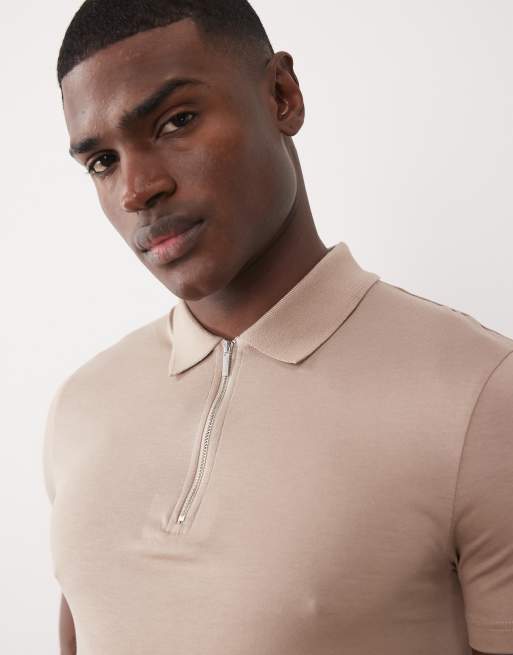 ASOS DESIGN Premium SUPIMA® cotton slim fit polo in brown, 2 of 5