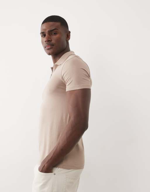 ASOS DESIGN Premium SUPIMA® cotton slim fit polo in brown, 4 of 5