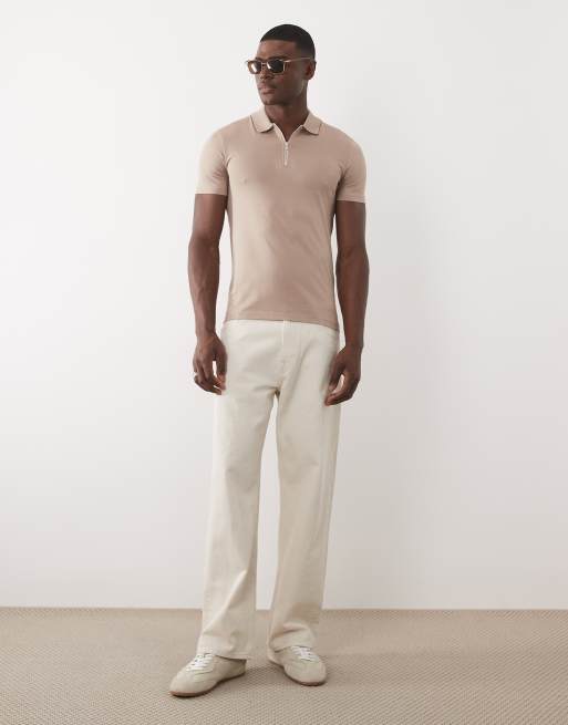 ASOS DESIGN Premium SUPIMA® cotton slim fit polo in brown, 5 of 5