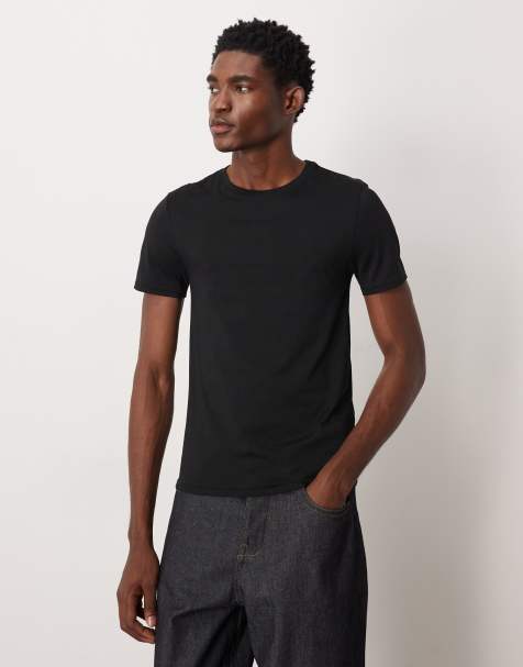 ASOS DESIGN Premium SUPIMA® Cotton slim fit t-shirt in black - view 1