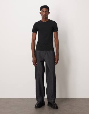 Asos Design Premium Supima® Cotton Slim Fit T-shirt In Black