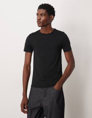 Футболка ASOS DESIGN Premium SUPIMA из хлопка зауженного кроя черного цвета black
