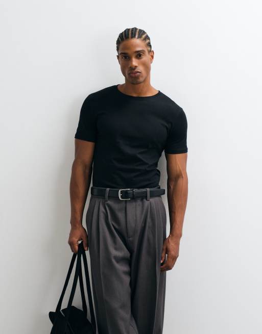 ASOS DESIGN Premium SUPIMA® Cotton slim fit t-shirt in black, 3 of 7