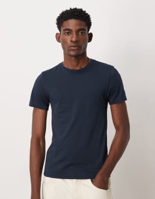 Облегающая футболка из хлопка SUPIMA премиум-класса от ASOS DESIGN темно-синего цвета sky captain