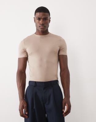 Asos Design Premium Supima® Cotton Slim Fit T-shirt In Gold