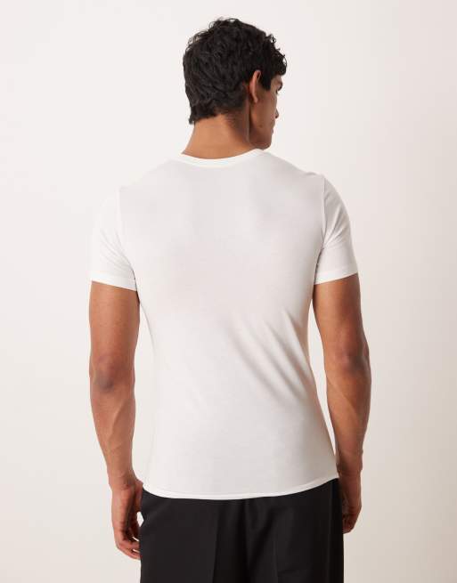 ASOS DESIGN Premium SUPIMA® Cotton slim fit t-shirt in white, 3 of 5