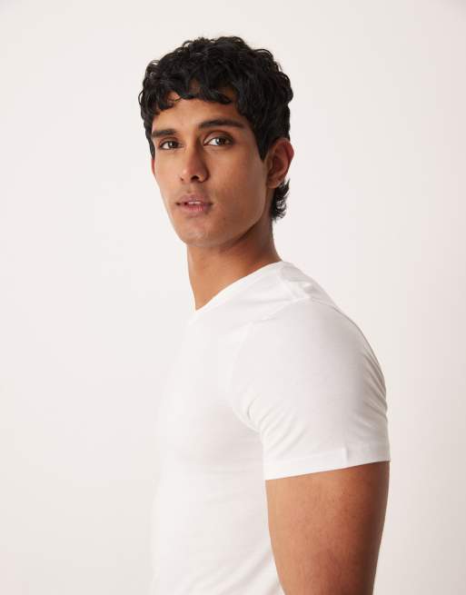 ASOS DESIGN Premium SUPIMA® Cotton slim fit t-shirt in white, 4 of 5