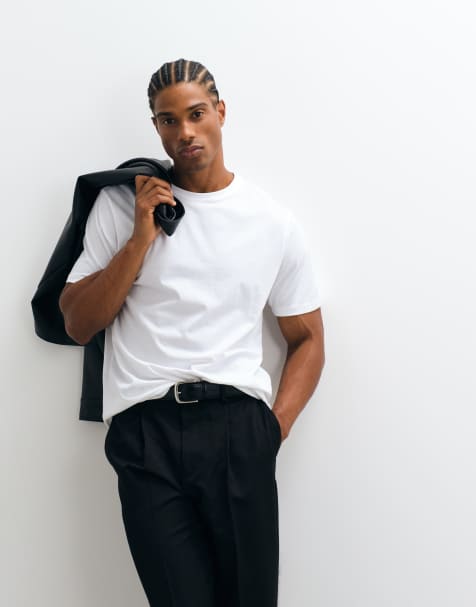 ASOS DESIGN – Premium – SUPIMA® Cotton – Vit t-shirt i bomull och regular fit - view 1