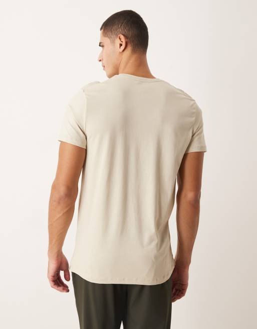 ASOS DESIGN - Premium SUPIMA® katoenen regular-fit T-shirt in stone, 3 van 5