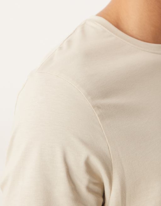 ASOS DESIGN - Premium SUPIMA® katoenen regular-fit T-shirt in stone, 5 van 5