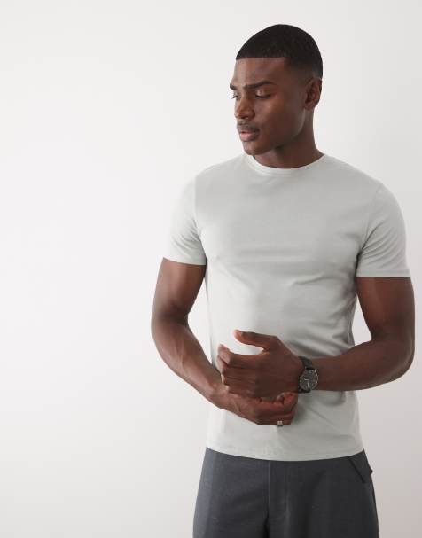 ASOS DESIGN – Premium – SUPIMA® – Ljusgrön t-shirt i bomull med smal passform - view 1