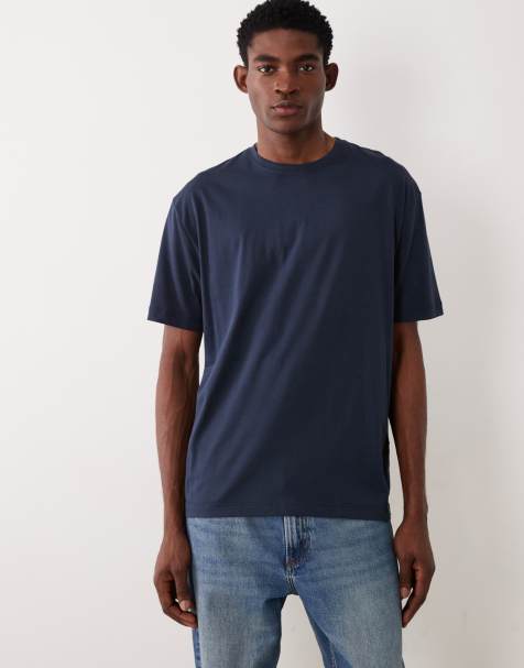 ASOS DESIGN - Premium SUPIMA® - Marineblå afslappet T-shirt i bomuld - view 1