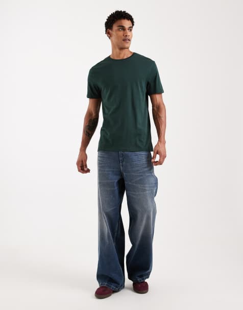 ASOS DESIGN – Premium – SUPIMA – Mörkgrön t-shirt i regular fit och bomull - view 1