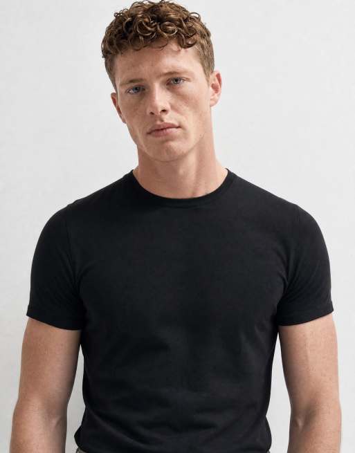 ASOS DESIGN – Premium – SUPIMA® – Svart t-shirt i bomull med smal passform, 8 av 10