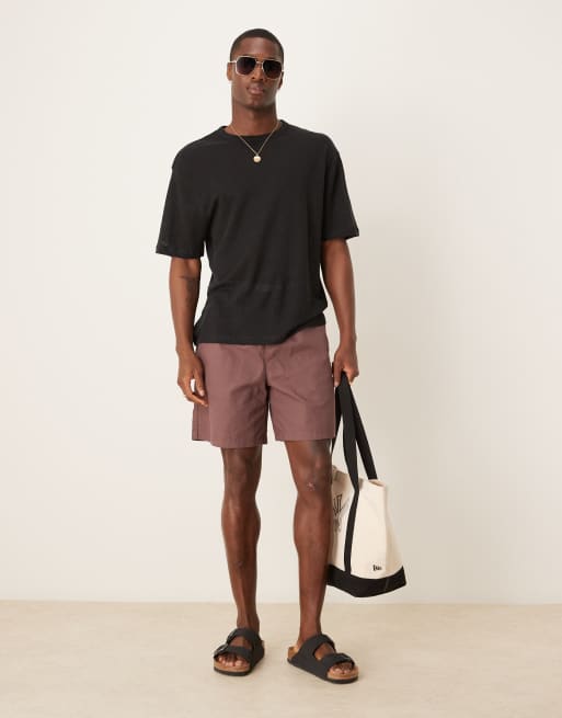 ASOS DESIGN – Premium – Svart, avslappnad t-shirt i linnetyg  , 4 av 4