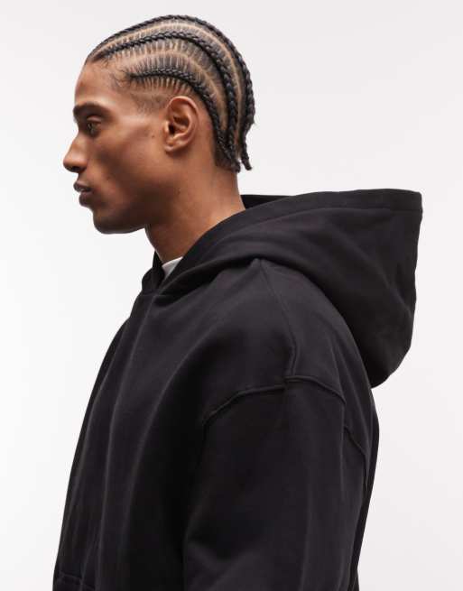 ASOS DESIGN – Premium – Svart, kraftig huvtröja i oversize på 400gsm   , 4 av 5