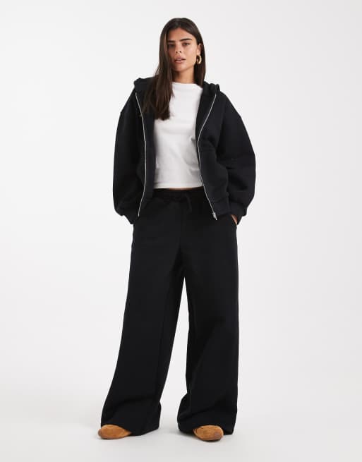 ASOS DESIGN – Premium – Svart, kraftig huvtröja med dragkedja, 500gsm, 3 av 4