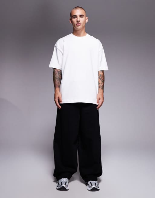 ASOS DESIGN – Premium – Svarta, kraftiga, lediga mjukisbyxor, 400gsm , 2 av 5
