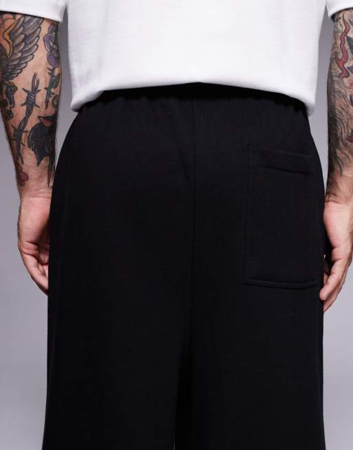 ASOS DESIGN – Premium – Svarta, kraftiga, lediga mjukisbyxor, 400gsm , 4 av 5