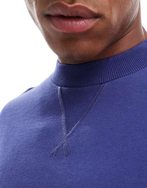 ASOS DESIGN - Premium - Sweat oversize coupe carrée en tissu épais 400 g/m² - Bleu, 3 de 4