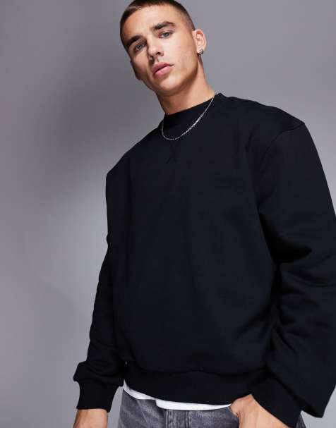 ASOS DESIGN - Premium - Sweat oversize coupe carrée en tissu épais 400 g/m² - Noir - view 1