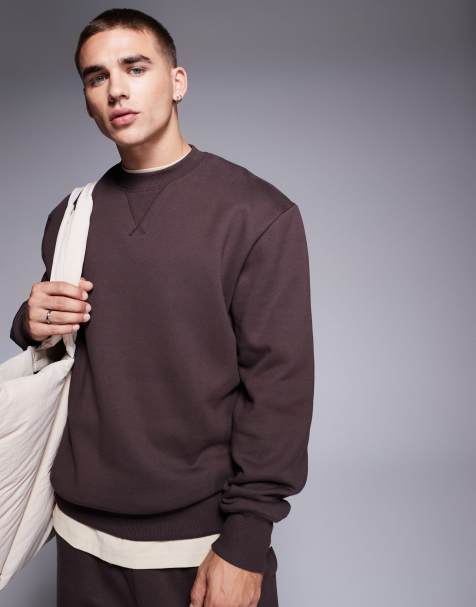 ASOS DESIGN - Premium - Sweat oversize en tissu épais 400 g/m² - Marron - view 1