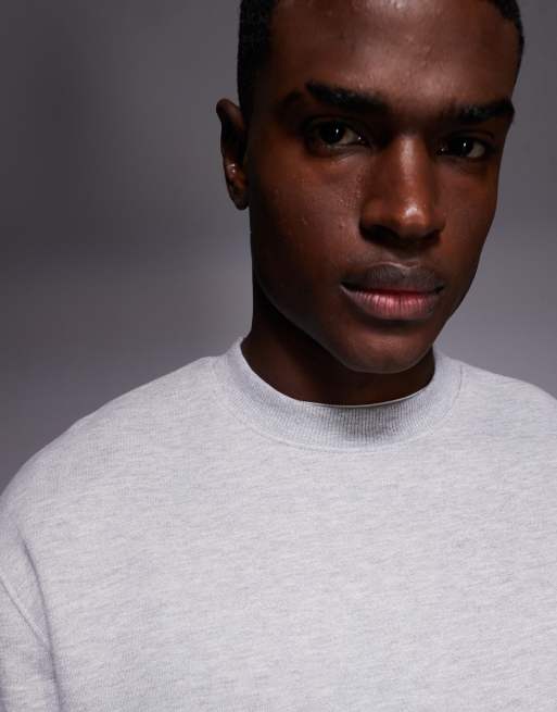 ASOS DESIGN - Premium sweatshirt van zware 400gsm stof in gemêleerd grijs, 5 van 5