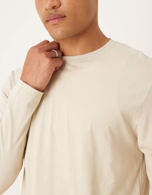 ASOS DESIGN Premium T-shirt a maniche lunghe in pietra, 5 di 5