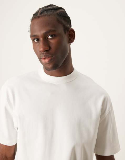 ASOS DESIGN – Premium – T-Shirt aus Interlock-Jersey in Weiß mit lockerem Schnitt, 300 g/m² - view 1