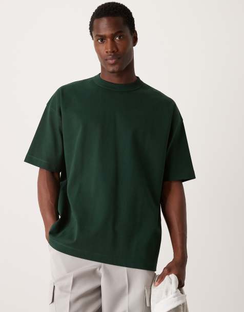 ASOS DESIGN Premium - T-shirt oversize en maille interlock 300 g/m² - Vert - view 1